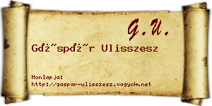 Gáspár Ulisszesz névjegykártya